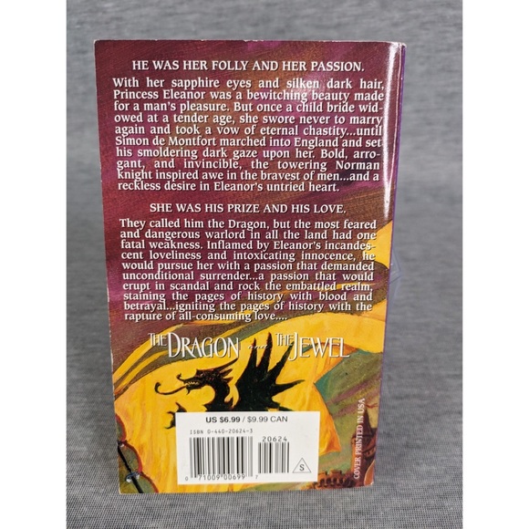 🍭 3/$10 Virginia Henley:TheDragon & TheJewel-Medieval Plantagenet #2 (Paperback) - Picture 3 of 4